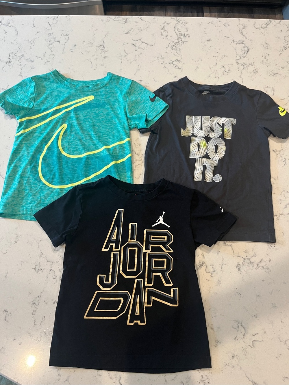 Nike Kids Short-Sleeve Graphic Tee Trio - Turquoise, Gray & Black
